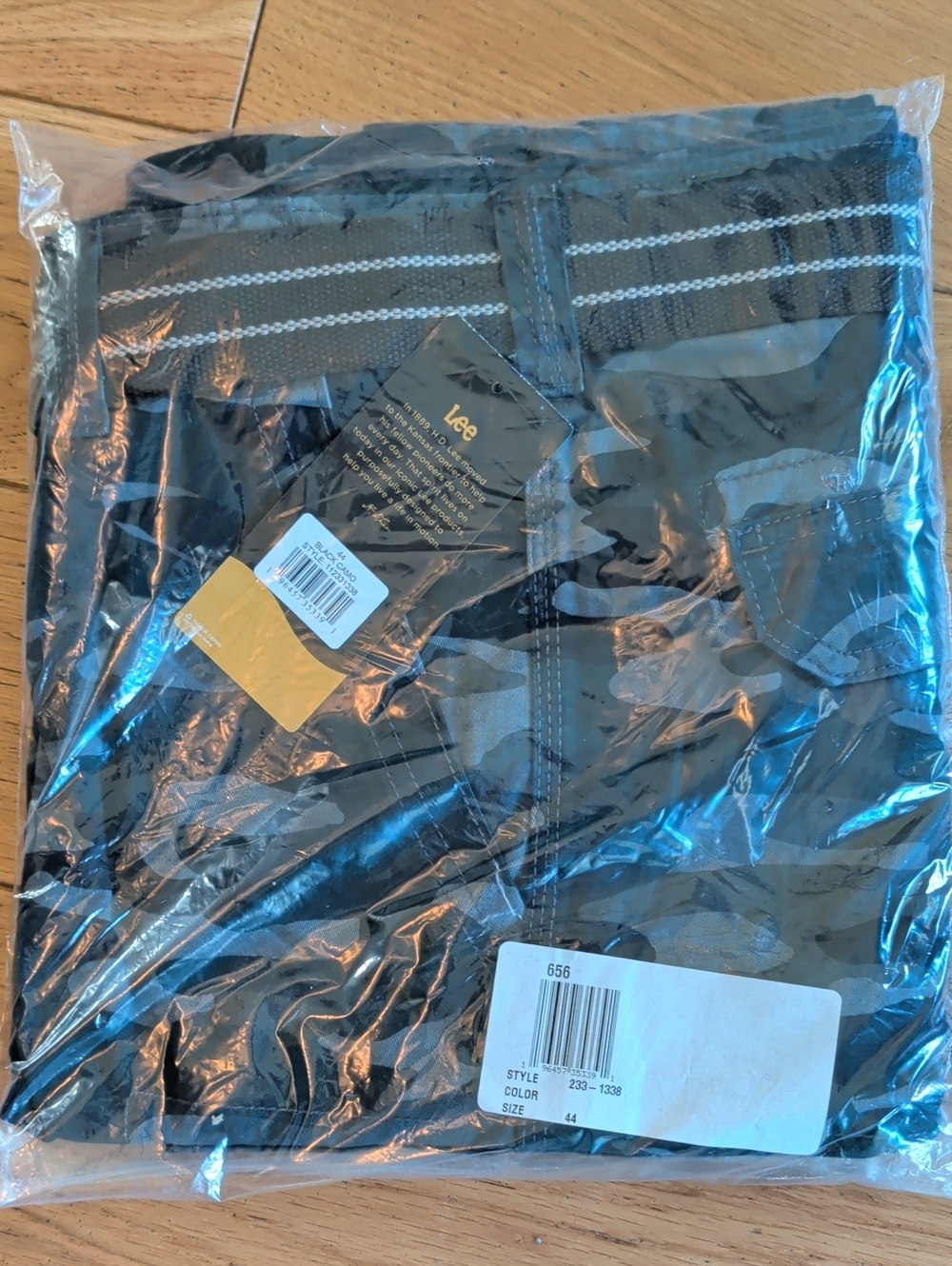 Lee Black Men's Cargo Shorts with Reflective Waistband Detail
